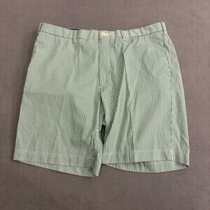 Vintage Polo Ralph Lauren Shorts Mens 34 Green White Striped Pleated.